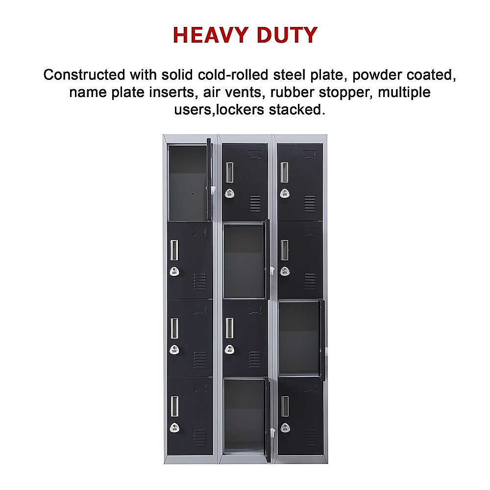 12-Door Locker for Office Gym Shed School Home Storage - 3-Digit Combination Lock โ image 5