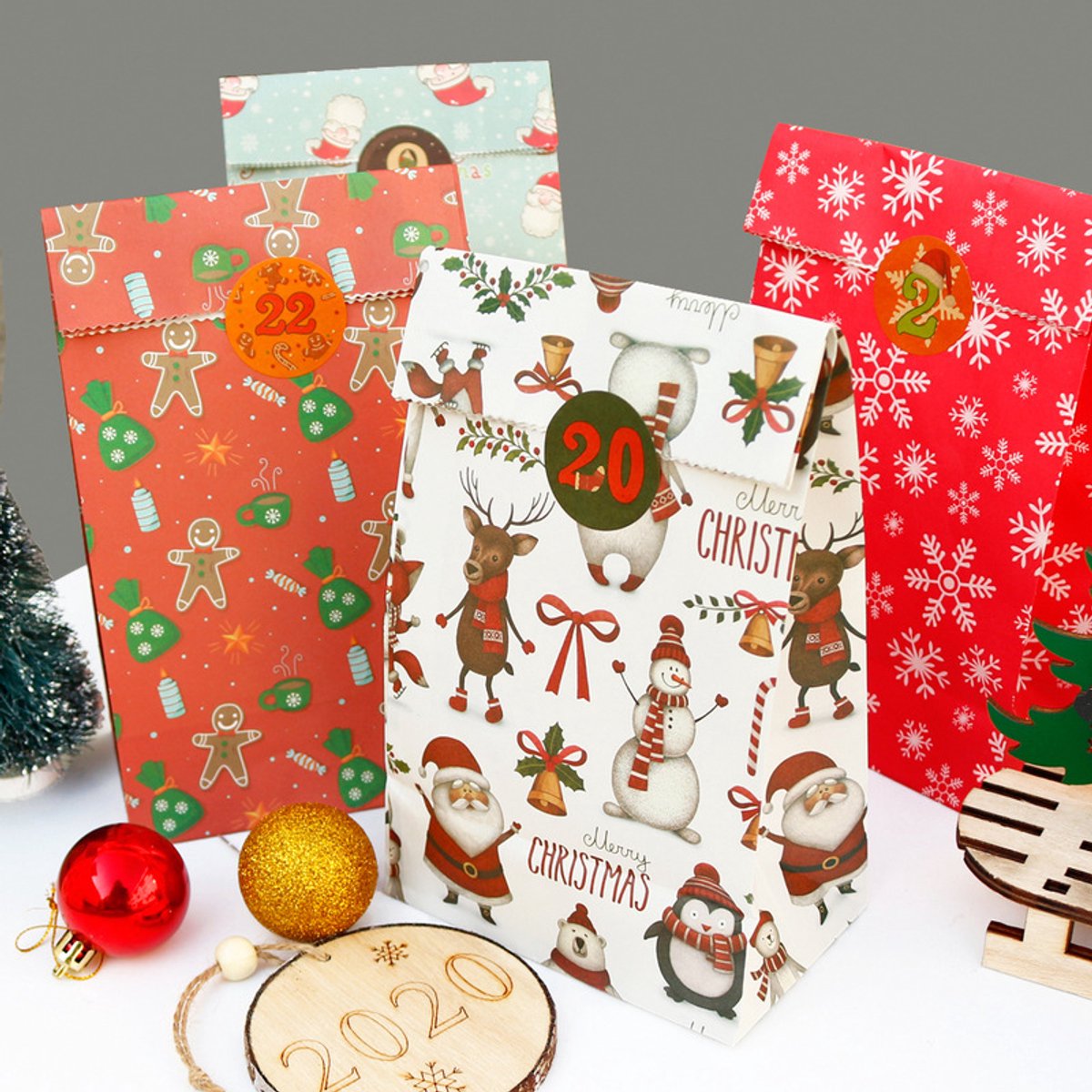 Christmas wrapping paper - 24 pieces - Christmas gift bags, Advent calendars, paper bags and wrapping bags - Christmas gift bags - Christmas โ image 3
