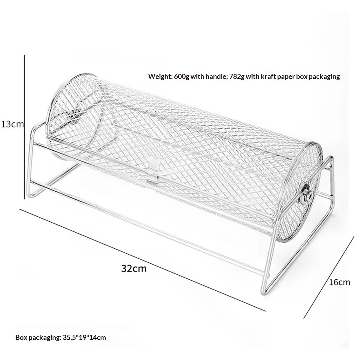 Universal Stainless Steel Rotisserie Grill French Fries Basket Fits for Any Gas Grill Raffle Drum Upgraded Spinner Holds — image 5