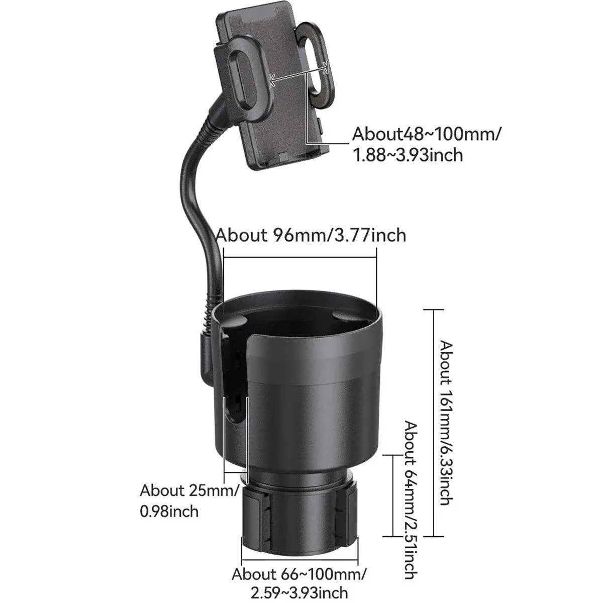 2 in 1 Car Phone Holder and Cup Holder Drink Organiser Water Bottle Holder — image 3