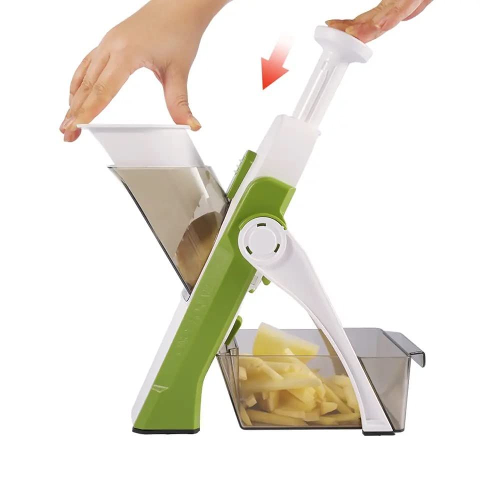 Safe slicer for kitchen, slicer, safe, kitchen, cooking, vegetables, fruits, adjustable, easy to use (Pack of 1)