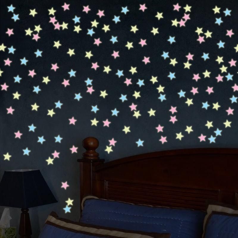 100pcs Luminous Stars for Ceiling and Wall Decorations, MultiColor โ image 3