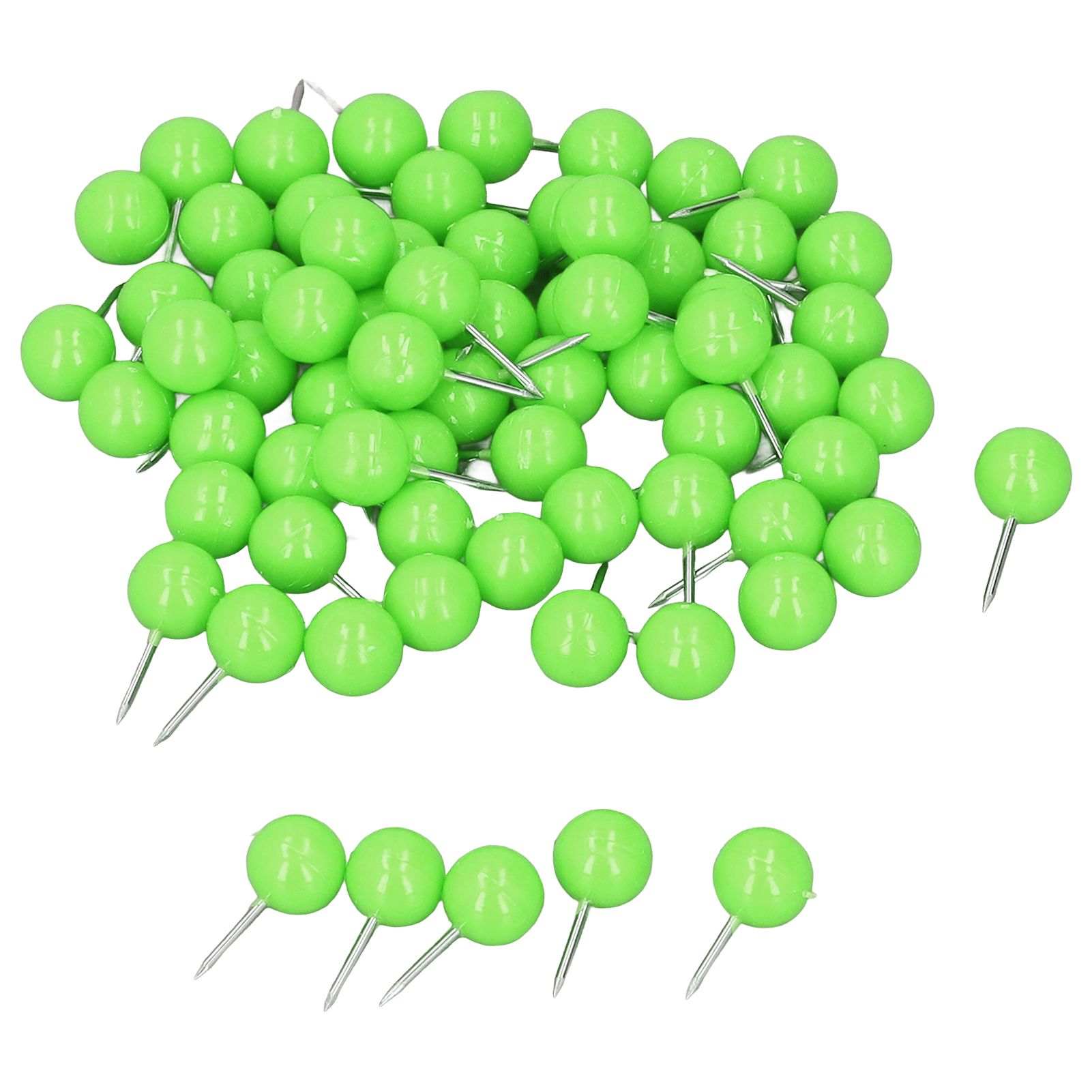 100Pcs Push Pins Map Tacks Steel Plastic Decorative Marking Pins for Cork Boards 9.5x20mm Green โ image 3