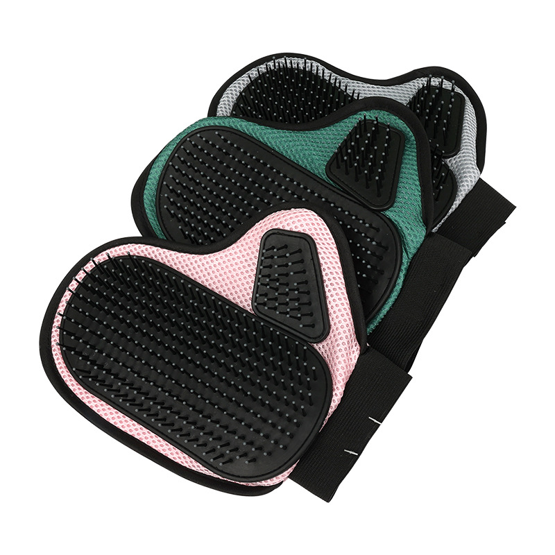 2 Pcs Green And Black Pet Grooming Glove - Gentle Deshedding & Massage Mitt for Dogs & Cats, Efficient Fur Remover โ image 2