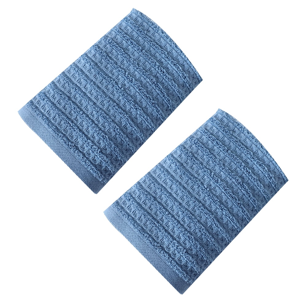 100% Cotton Soft and Absorbent Hand Towel-Waffle Hand Towels for Bathroom-Set of 2 Quick Drying Towels Sky blue