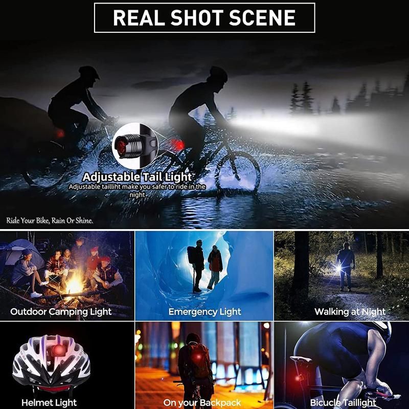 Bike Light Set Speedometer LED Bike Lights Horn LCD USB Bike Tail Light Black — image 6