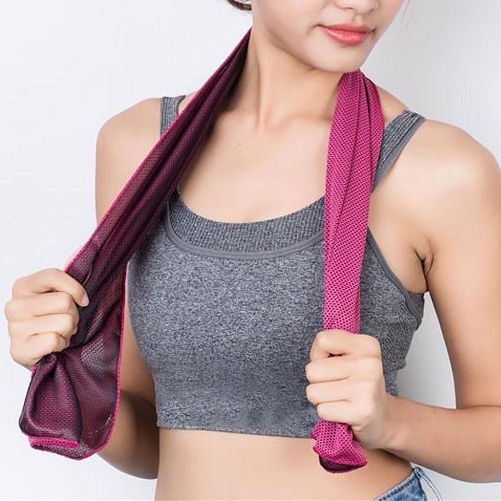 1 Pack Sports Towel with Silicone Storage Bag and Carabiner Clip, Quick Dry Stay Cool Chilly Towel for Yoga Running — image 2