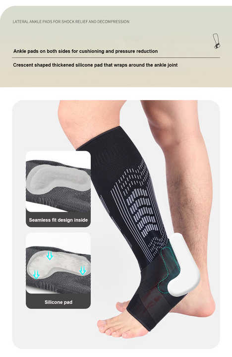Size XL 1 Pair Light Gray Compression Calf Sleeves for Sports - Adjustable Support for Running, Soccer, Hiking & More โ image 3