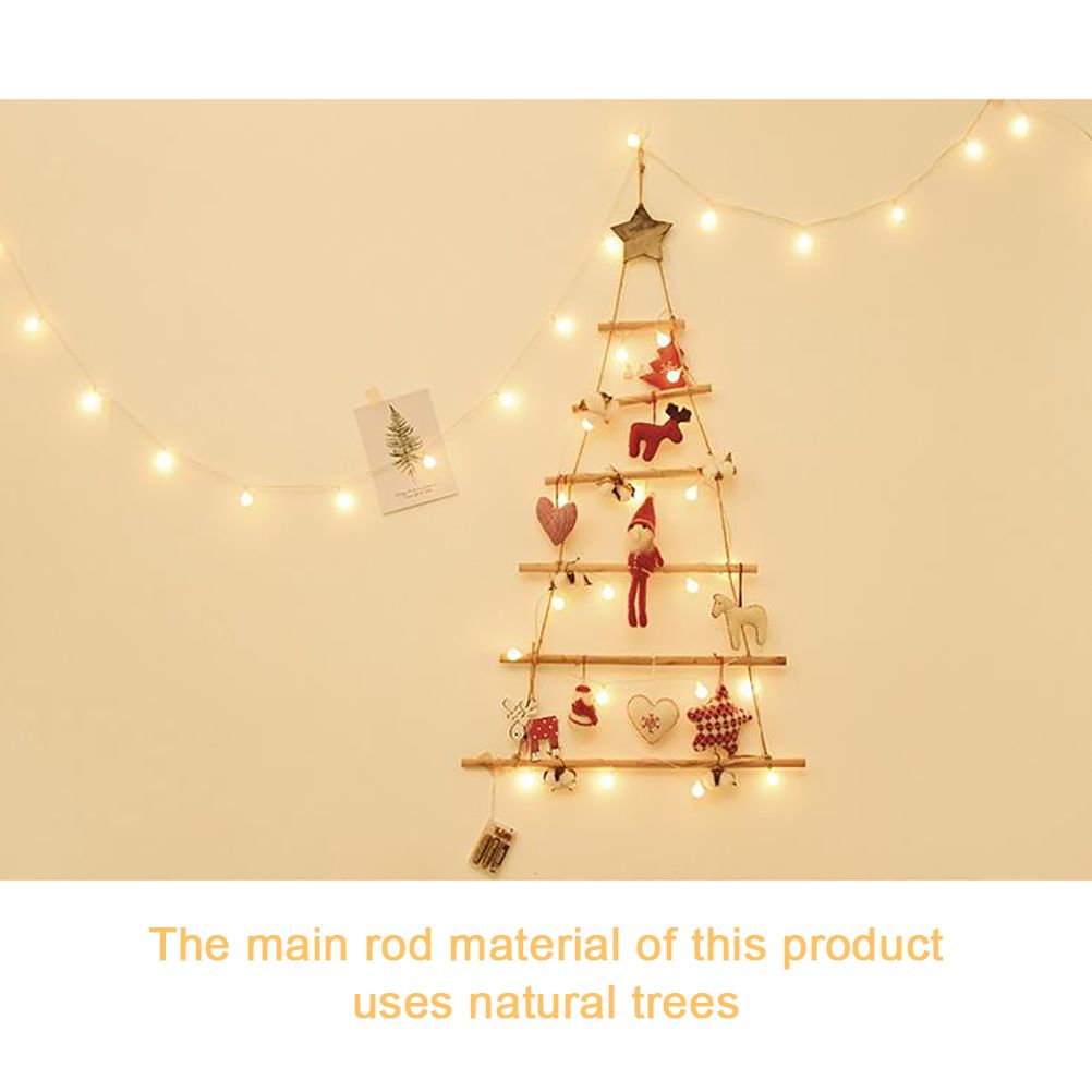 Wooden Hanging Ornaments with Star and Rope Decoration for Wall Christmas Tree — image 5