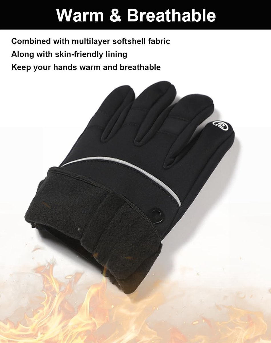 Gloves - Cycling Gloves - Winter Gloves - Sports Gloves - Waterproof and Windproof Gloves - Anti-slip and Shock-absorbing Gloves - Touchscreen Compatible โ image 3