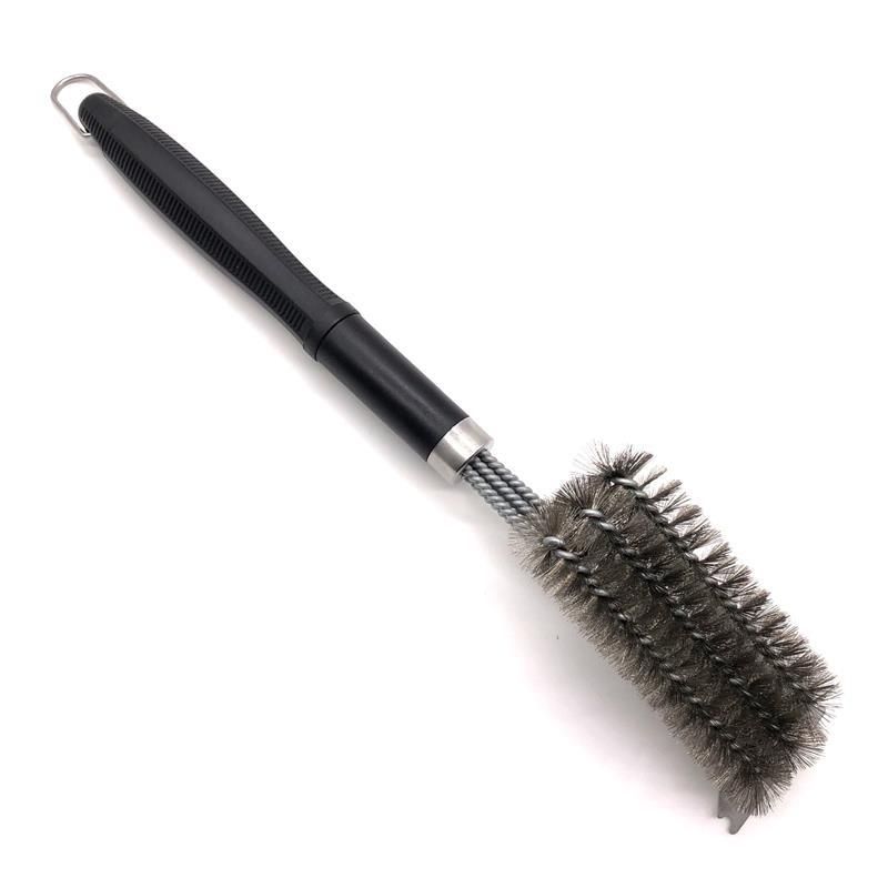 BBQ Grill Cleaning Brush with 3-Row Stainless Steel Wire Bristles, Detachable Handle and Scraper - Heavy Duty BBQ Cleaning Tool for Grill Grates, Smokers and โ image 2