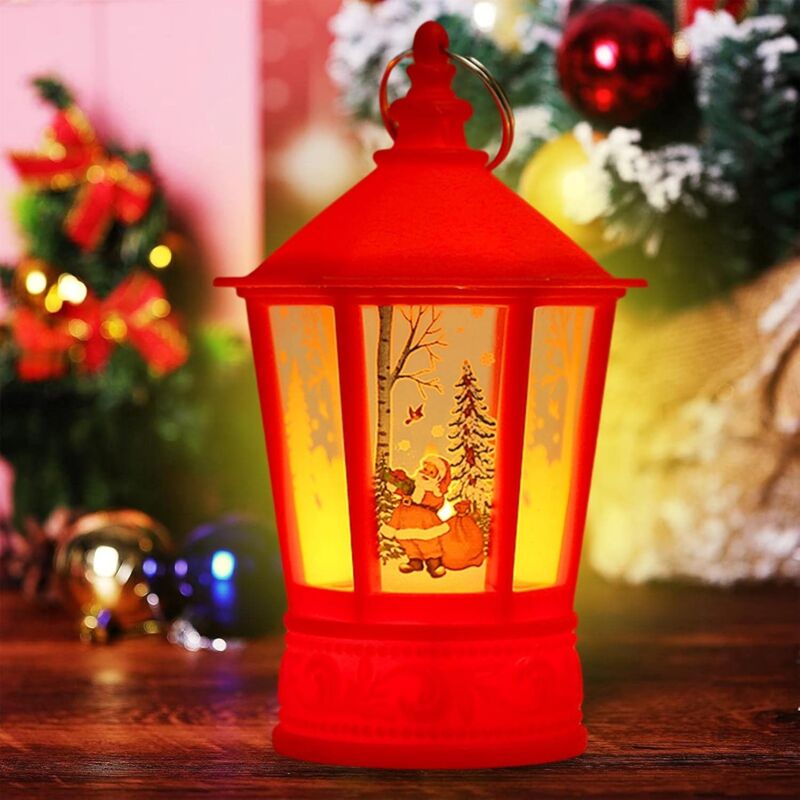 Christmas Lanterns, Vintage Candle With LED Hanging Lamp Fireless Candle Lamp For Christmas Holiday Table Decorations — image 3