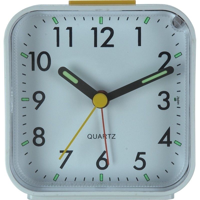 Small Battery Operated Analog Alarm Clock Silent Non Ticking, Ascending Beep Sounds, Snooze,Light Functions, Easy Set(White) — image 4