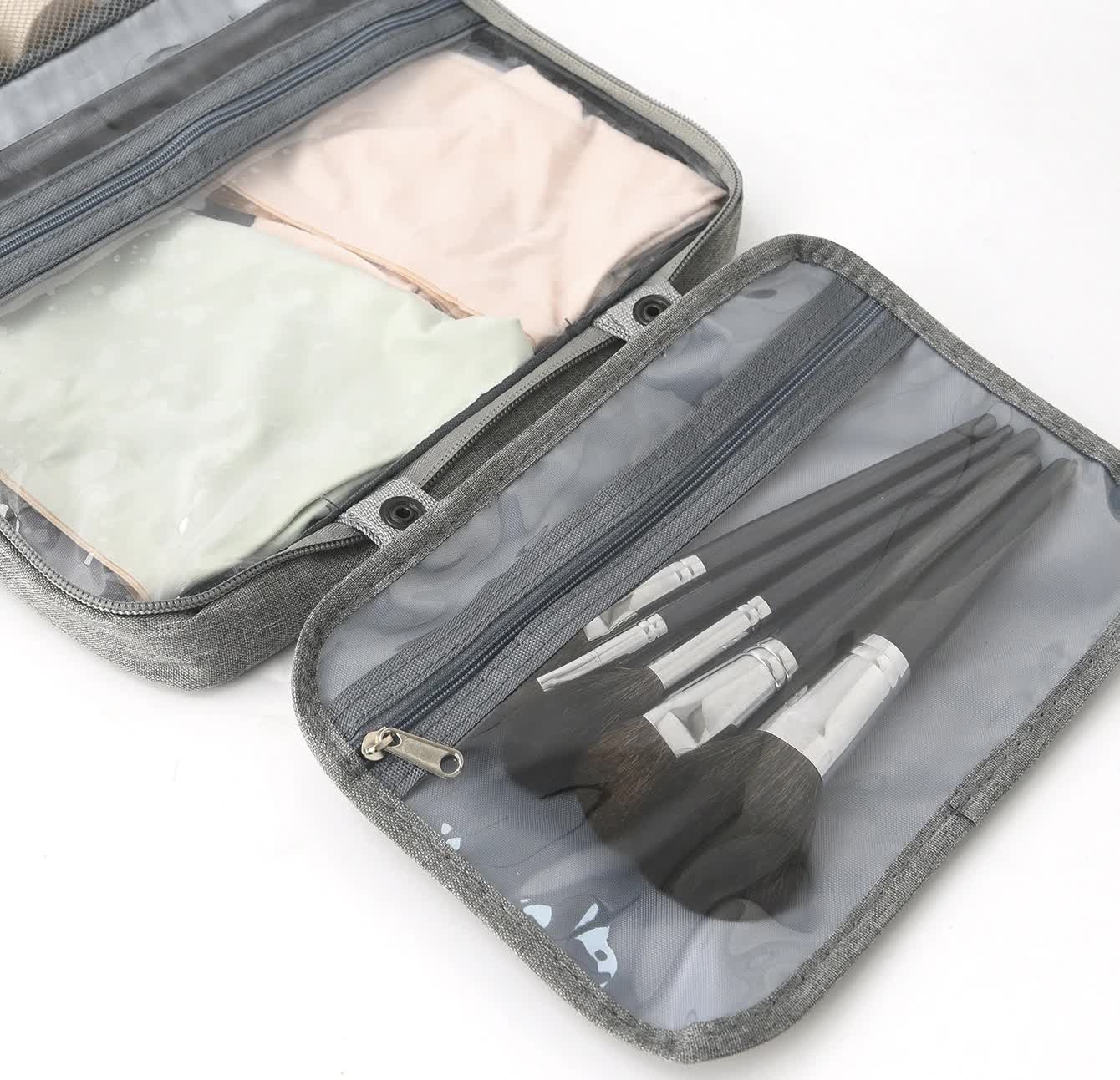 Yellow Multipurpose Portable Travel Toiletry Bag - Waterproof Cosmetic Organizer with Zipper โ image 4