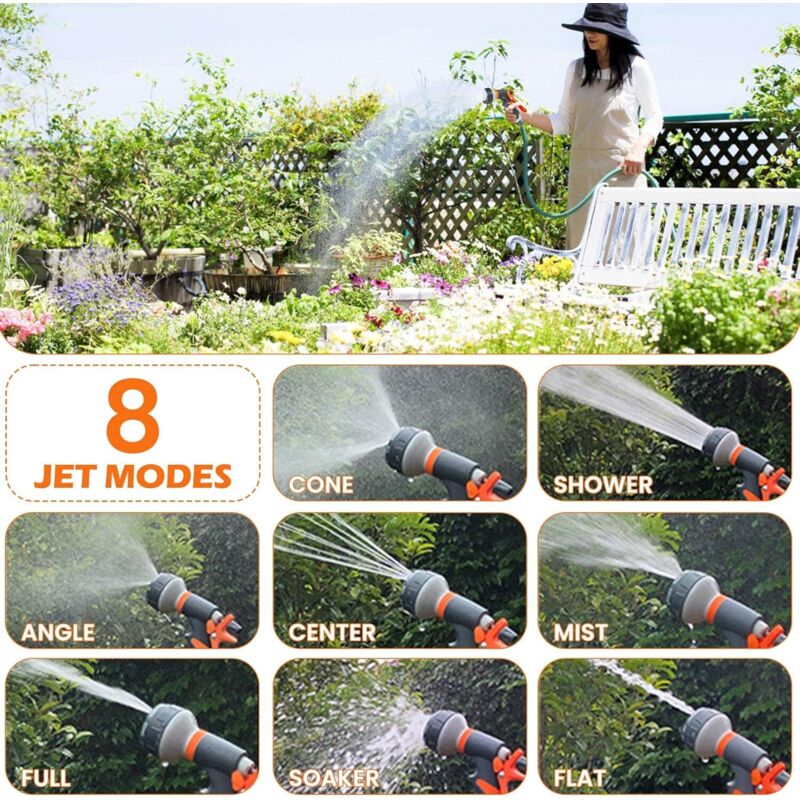 Garden Sprayer, 8 Watering Modes Watering Gun With 4 Interface For Car Washing, Gardens, Plants, Pets — image 3
