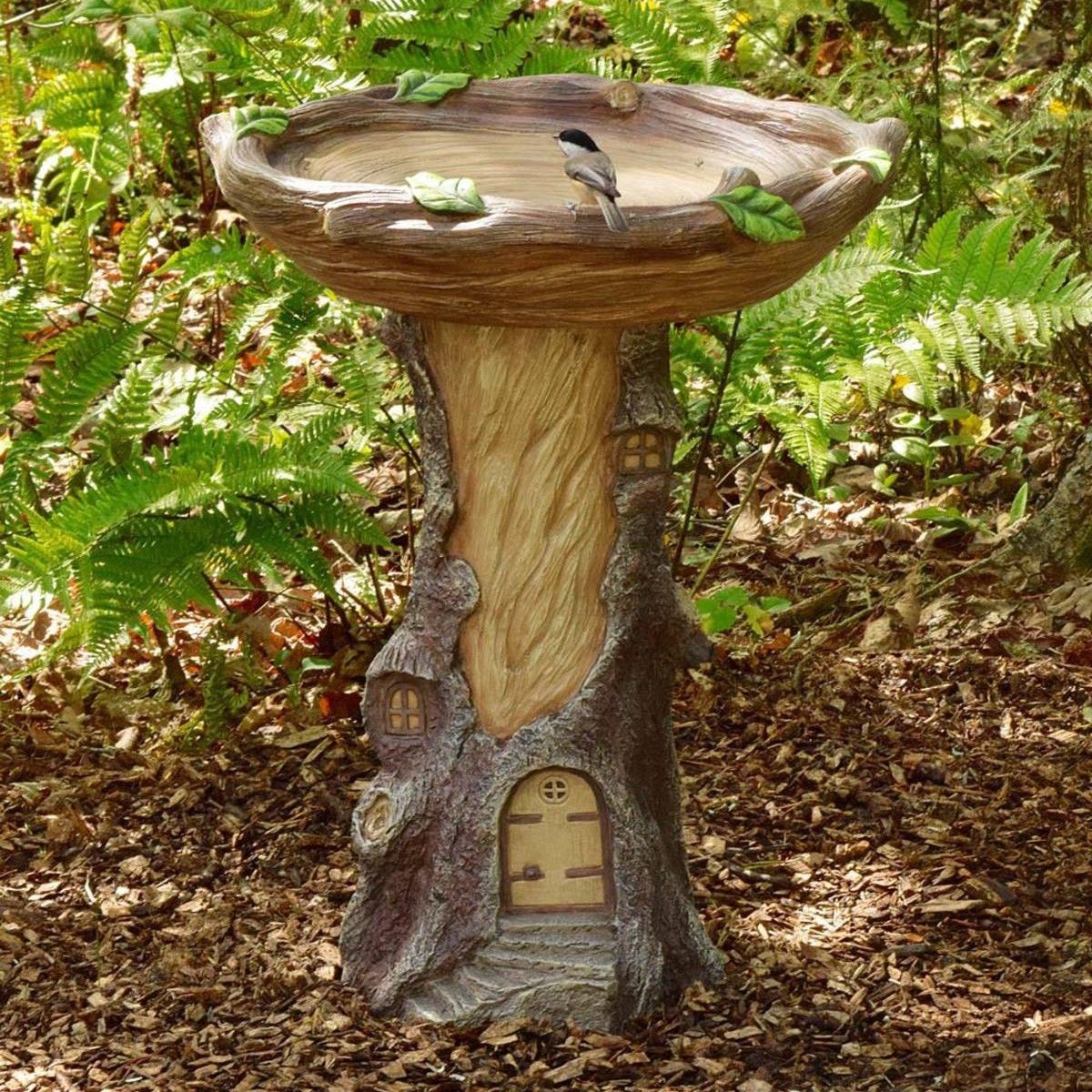 Resin Bird Bath Statue for Garden, Outdoor Decorative Bird Feeder & Water Fountain, Whimsical Yard Sculpture for Patio & Lawn(Fox) — image 4