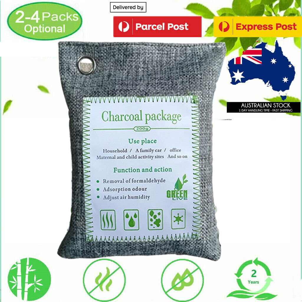 20PCS Air Purifying Bags Activated Bamboo Charcoal Freshener for Car Home Shoes 200g โ image 2