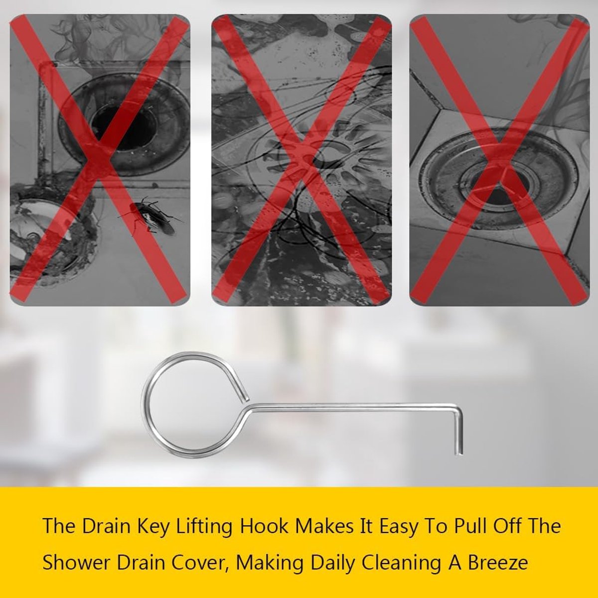 pieces - Drain Wrench - Drain Hook - Lifting Hook - Stainless Steel Drain - Drain Wrench Hook - Removal Tool - for Shower Drains, Drain Grate, Drain Hair โ image 2