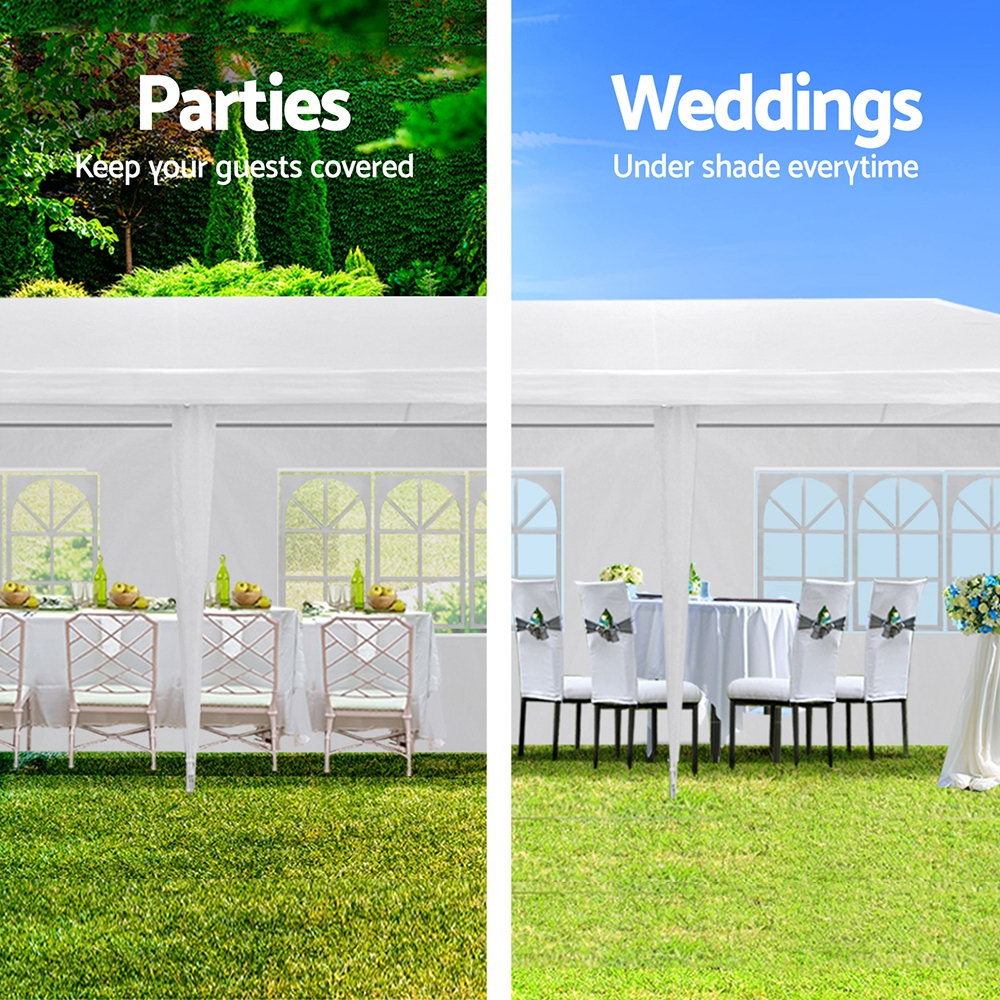 Instahut Gazebo 3x9m Marquee Wedding Party Tent Outdoor Camping Side Wall Canopy 8 Panel White — image 3
