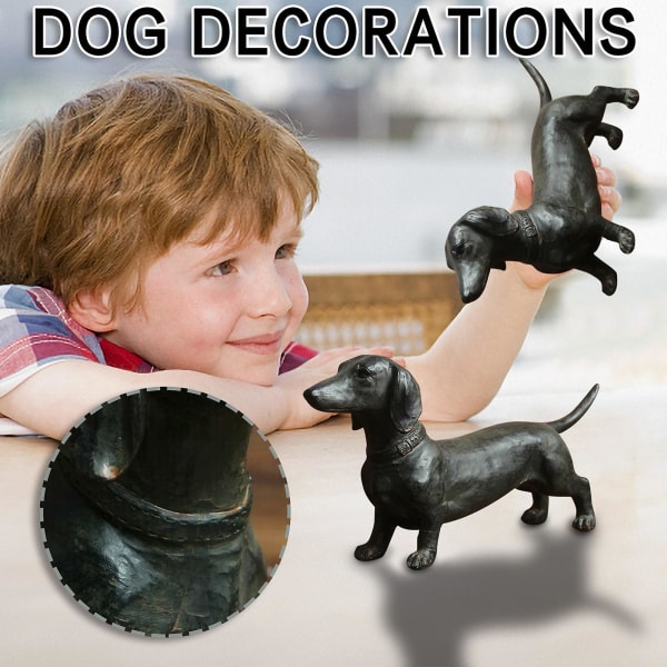 Resin Dachshund Ornament Dachshund Statue Ornament Dog Antique Collectible — image 2