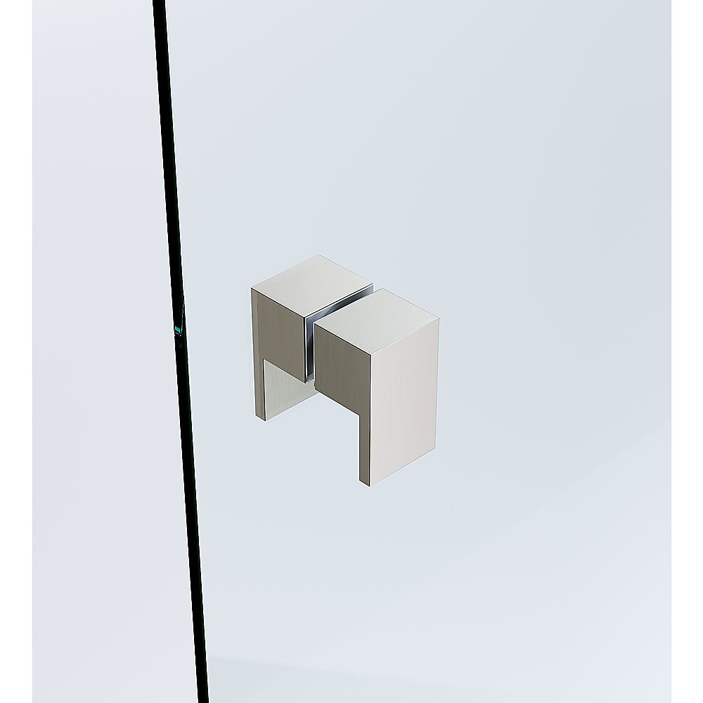 Brass Shower Door Square Double Pull Handle in Nickel — image 2