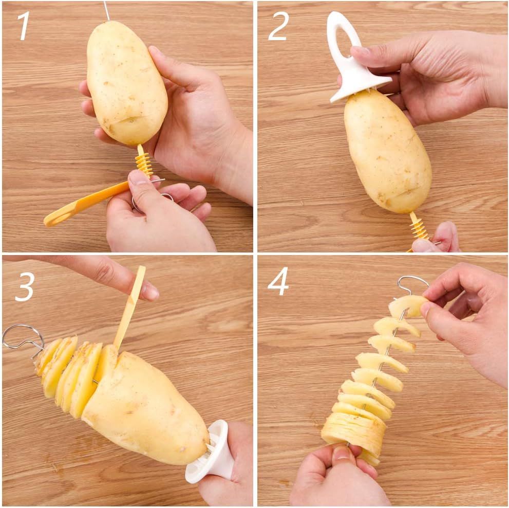 Potato Spiral Cutter Kitchen Stainless Steel Slicer Machine Fruit Tornado Chips Peeler Potato slicer โ image 4