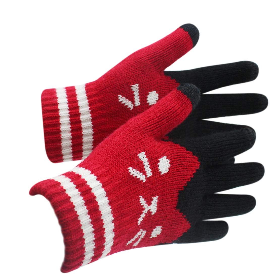 Women Men Winter Touch Screen Gloves Warm Knit Texting Mittens for Smartphone Cat Design Winter Warm Skate Cycling โ image 4