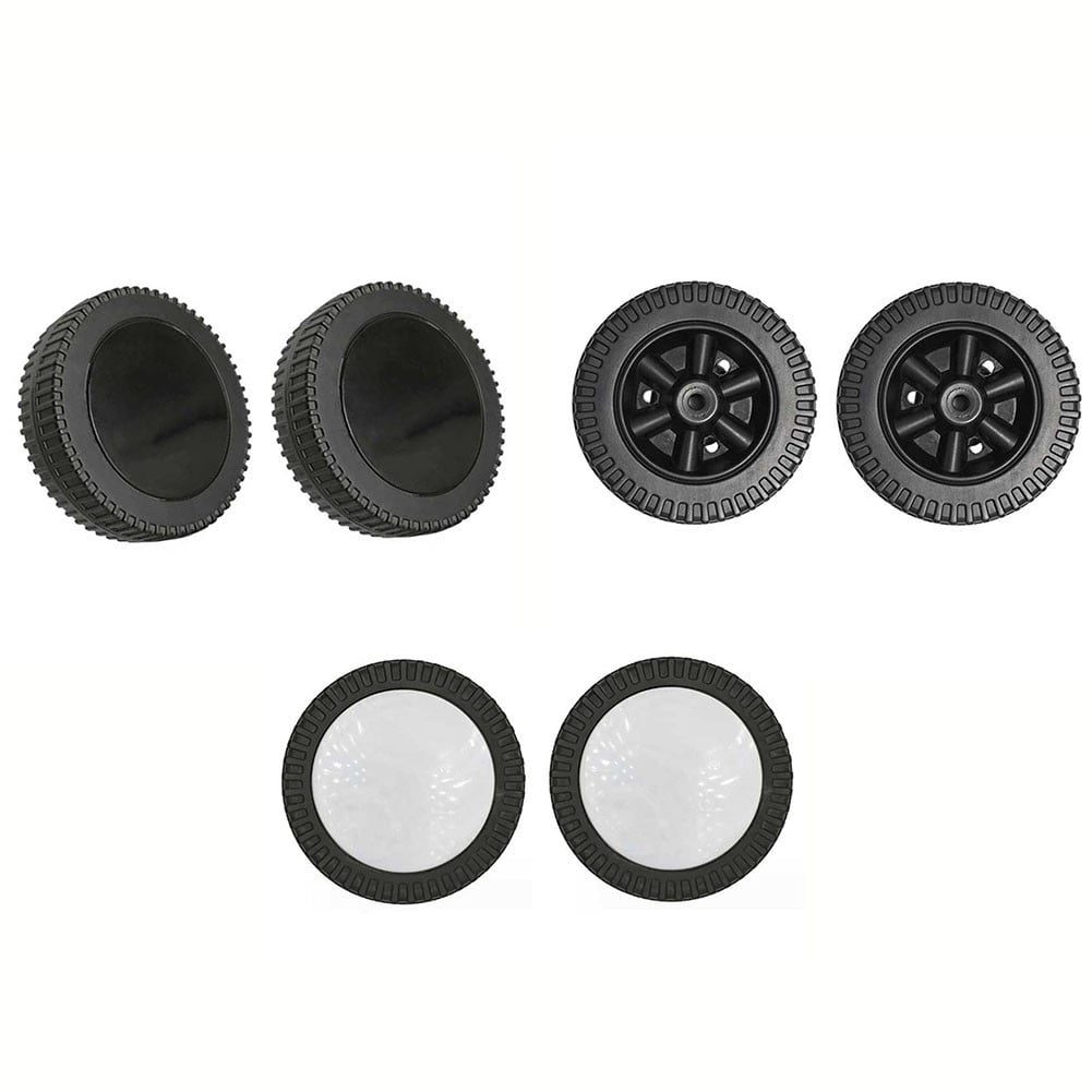 2Pcs/Set Grill Wheels Replacement Parts 170/177mm 7 Inch BBQ Grill Wheel Barbecue Grills Kitchen Garden Plastic Black black+white wheel cover — image 5