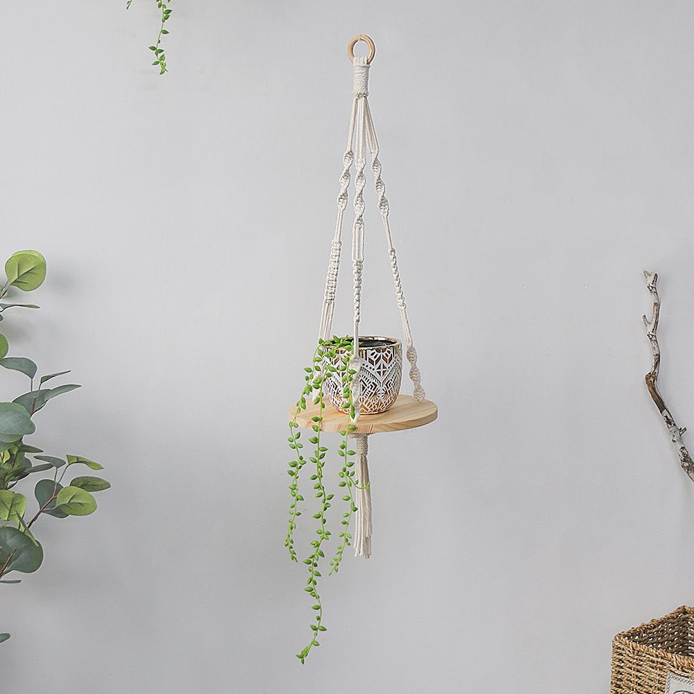 Hanging Shelf Plant Holder - Indoor Outdoor Hanging Planter Shelf Pot Holder for Morden Boho Home Decor — image 5