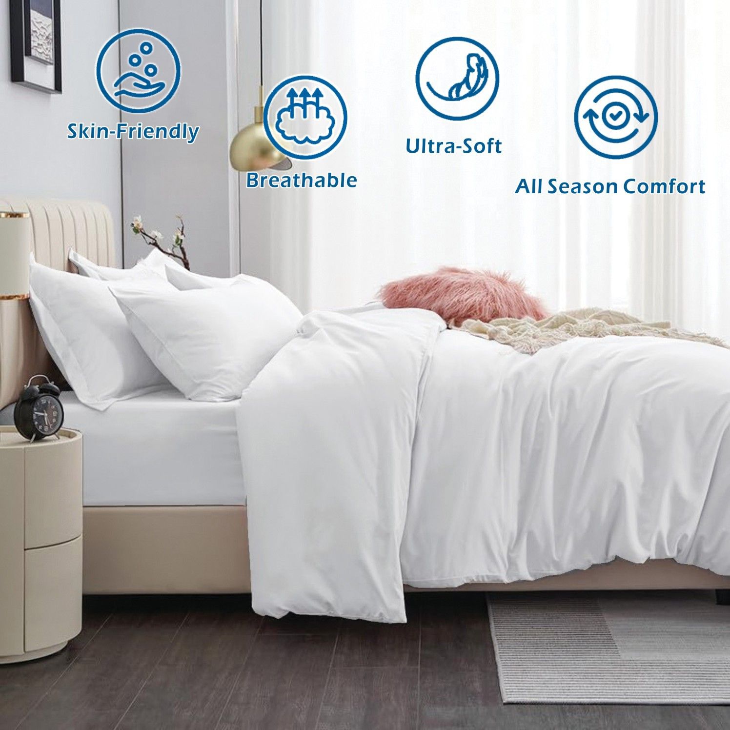 2 Piece Hotel Soft Microfiber Quilt Cover Set-2000TC Duvet/Donna Cover Set & Pillowcases -1 Quilt Cover Zipper Closure & 1 x Pillowcases-Breathable Bedding — image 2