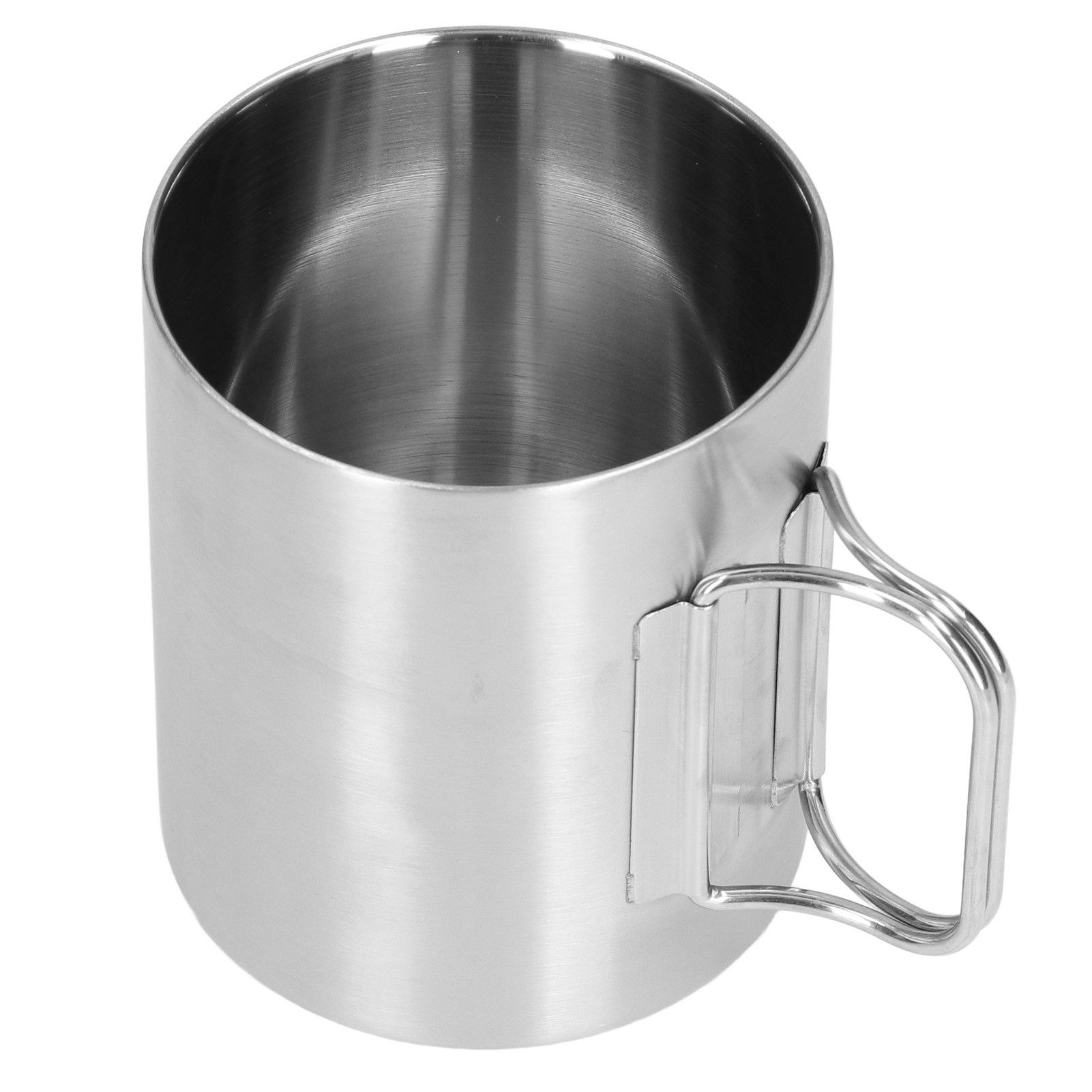 Stainless Steel Cup Corrosion Resistant Folding Handle Folding Design Exquisite Coffee Mug — image 3