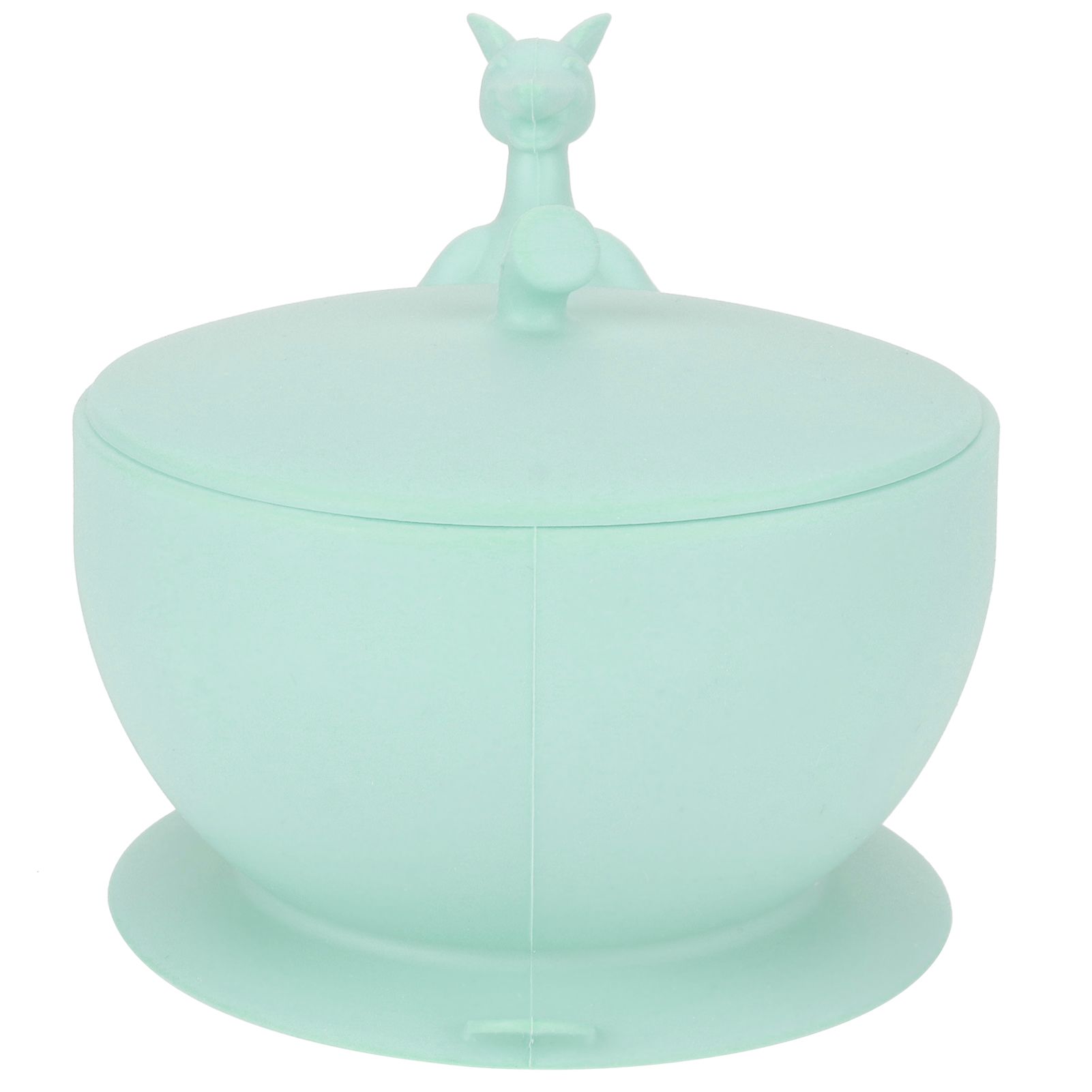 Cute Silicone Baby Feeding Bowl Spoon Set with Suction Base Non-Slip Tableware for InfantLight Green — image 3