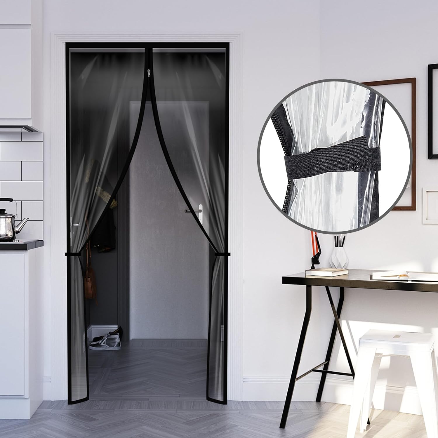 Amylove Zipper 60 x 102 Inch Dust Barrier Door Kit Construction Door Barrier 5 x 8.5 ft Reusable Plastic Curtain Cover Containment Standard Doorway Temporary โ image 5