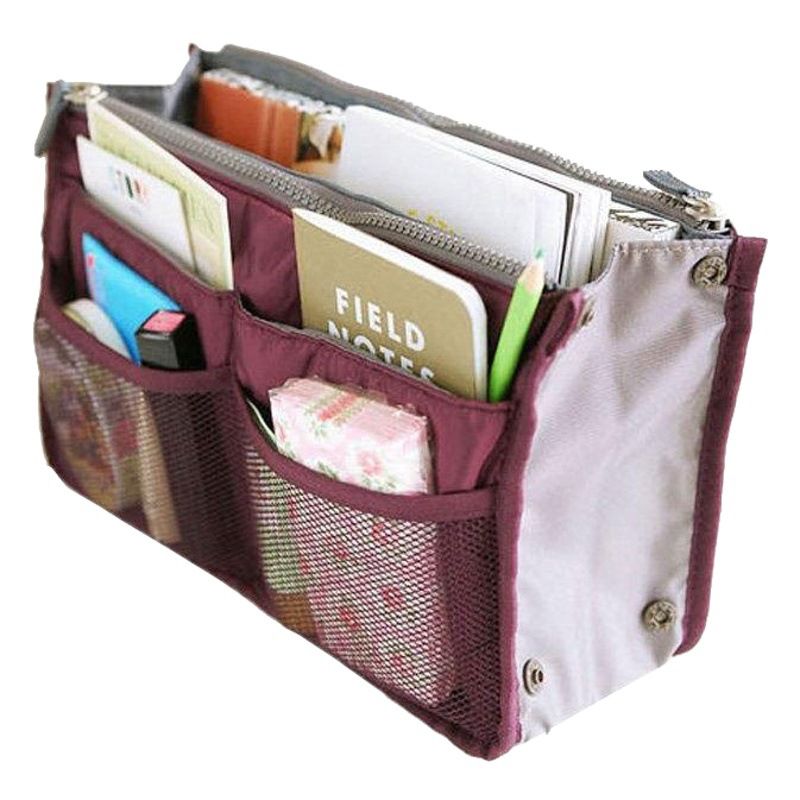 Craftsman Double Zipper Makeup Bag Oxford Cloth Rose Red โ image 2