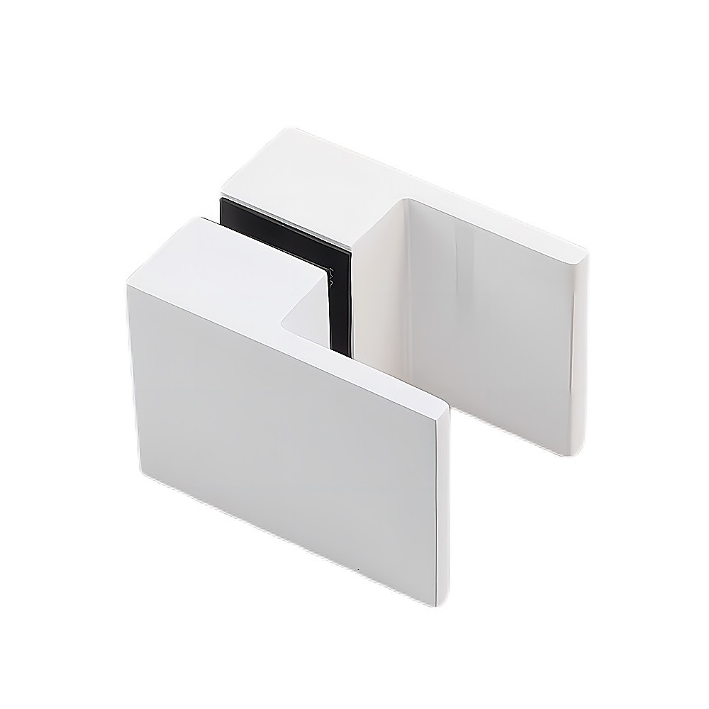 Brass Shower Door Square Double Pull Handle in White — image 3