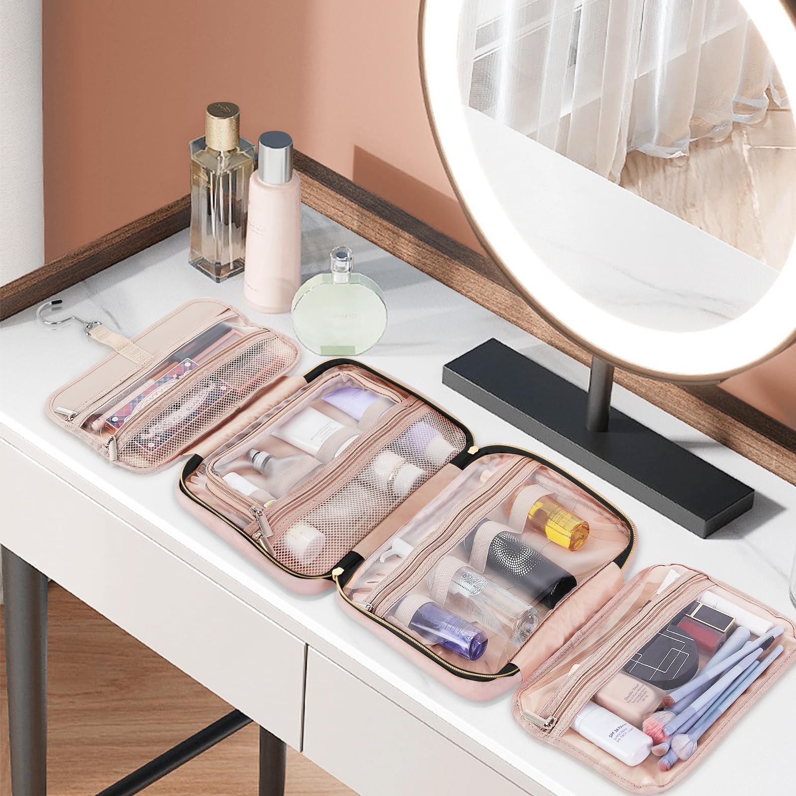 Toiletry Bag for Women, Large Cosmetic Travel Bag, Hanging Toiletry Bag for Bathroom, Thickened PVC Waterproof Makeup Bag โ image 5