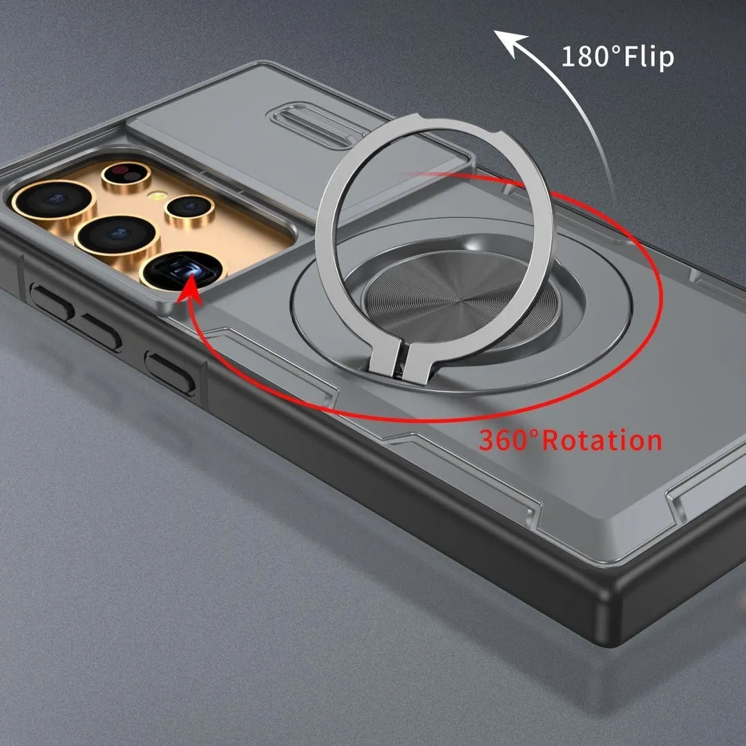 2-in-1 Magnetic Sliding Lens Case, Grey for Samsung S24Ultra — image 2