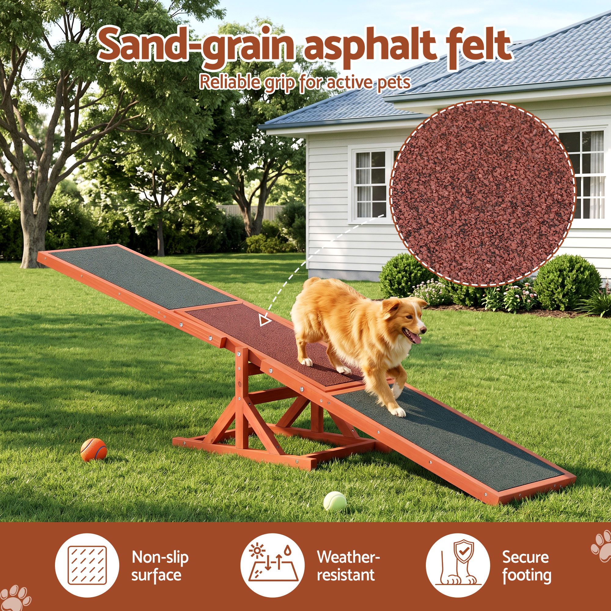 i. Pet Dog Agility Equipment Pet Seesaw Obedience Training Puppy Obstacle Outdoor Play 180cm — image 5