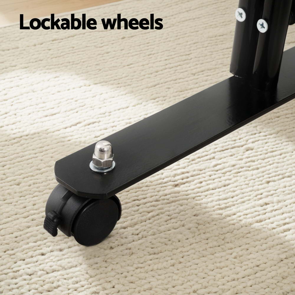 Artiss 6 Panel Room Divider Screen 323cm Wheel Fabric Black โ image 6