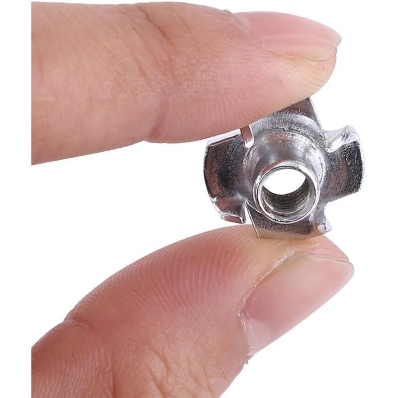 50 Pieces T Nuts 4 Prong Zinc Plated Steel for Woodworking Furniture, M5 β image 3