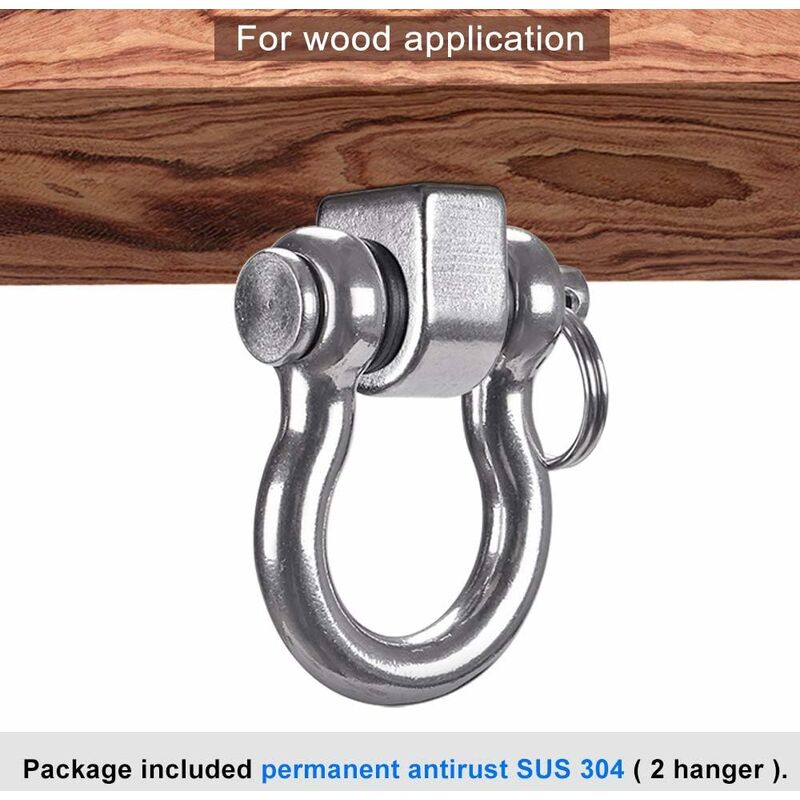 2 pcs 304 Stainless Steel Ceiling Hook, Suspension Trainer Hanging Kit For Hanging Chair, Hanging Lamp, Hammock — image 2