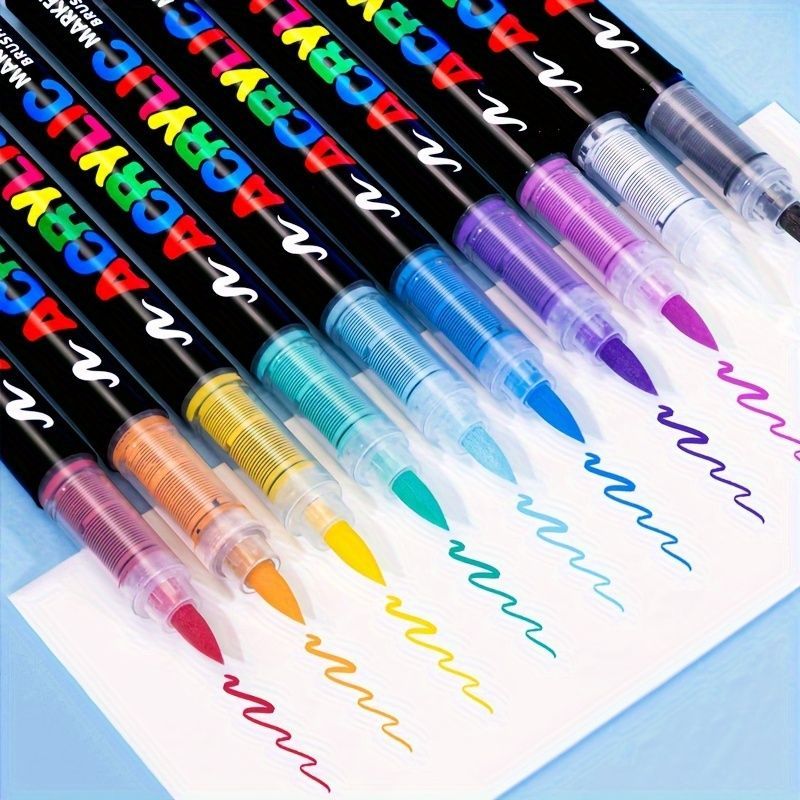 Acrylic Brush Markers 72 Colors Art Supplies Versatile Markers Non-Toxic - Multi-color - Size 72 colors — image 5