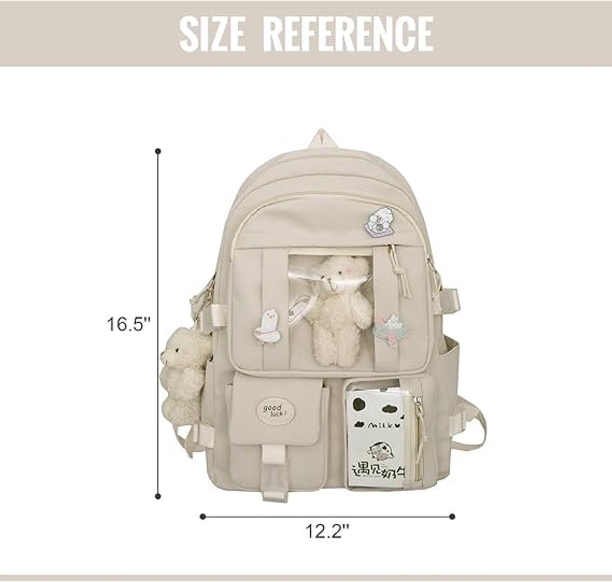 Waterproof backpack for girls - Girl's Backpack With Pin and Accessories - boys' backpack - women's backpack - Lightweight School Bag - School Student School — image 2