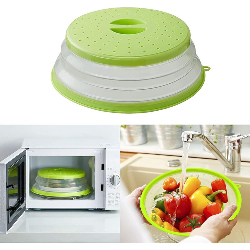 Foldable Microwave Cover, 2 Pieces Foldable Microwave Cover, Food Heating Cover Microwave Splatter Cover With Steam — image 3