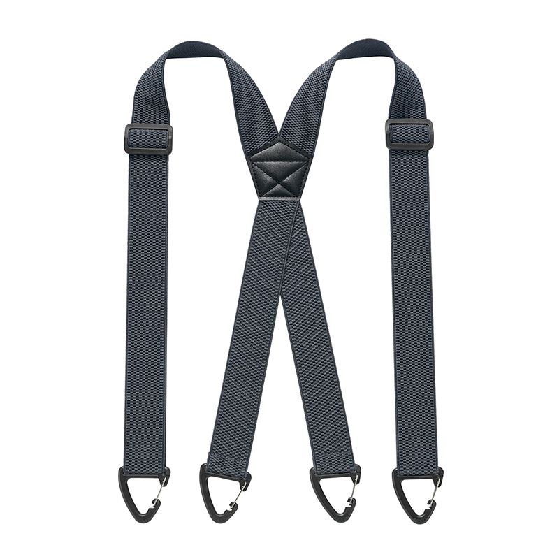 1.5 Inch X-Back Hidden Elastic Suspenders with 4 Metal Clips, Heavy-Duty Corn Weave Braces for Men Women Work Wear and Outdoor Use, 2PCS Dark Grey 120 × 3.8cm