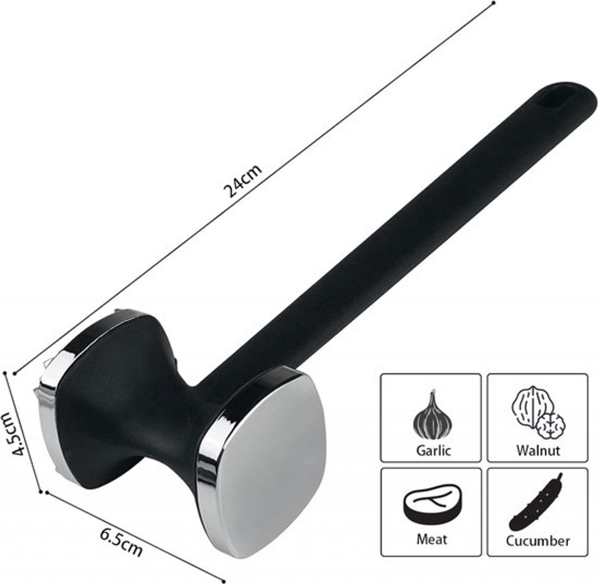 Meat Hammer - Meat Tenderizer - Hammer for Meat - Zinc Meat Beater - Meat Crusher - Meat Tenderizer - Ideal for Tenderizing Meat - Double-Sided - Hangable — image 2