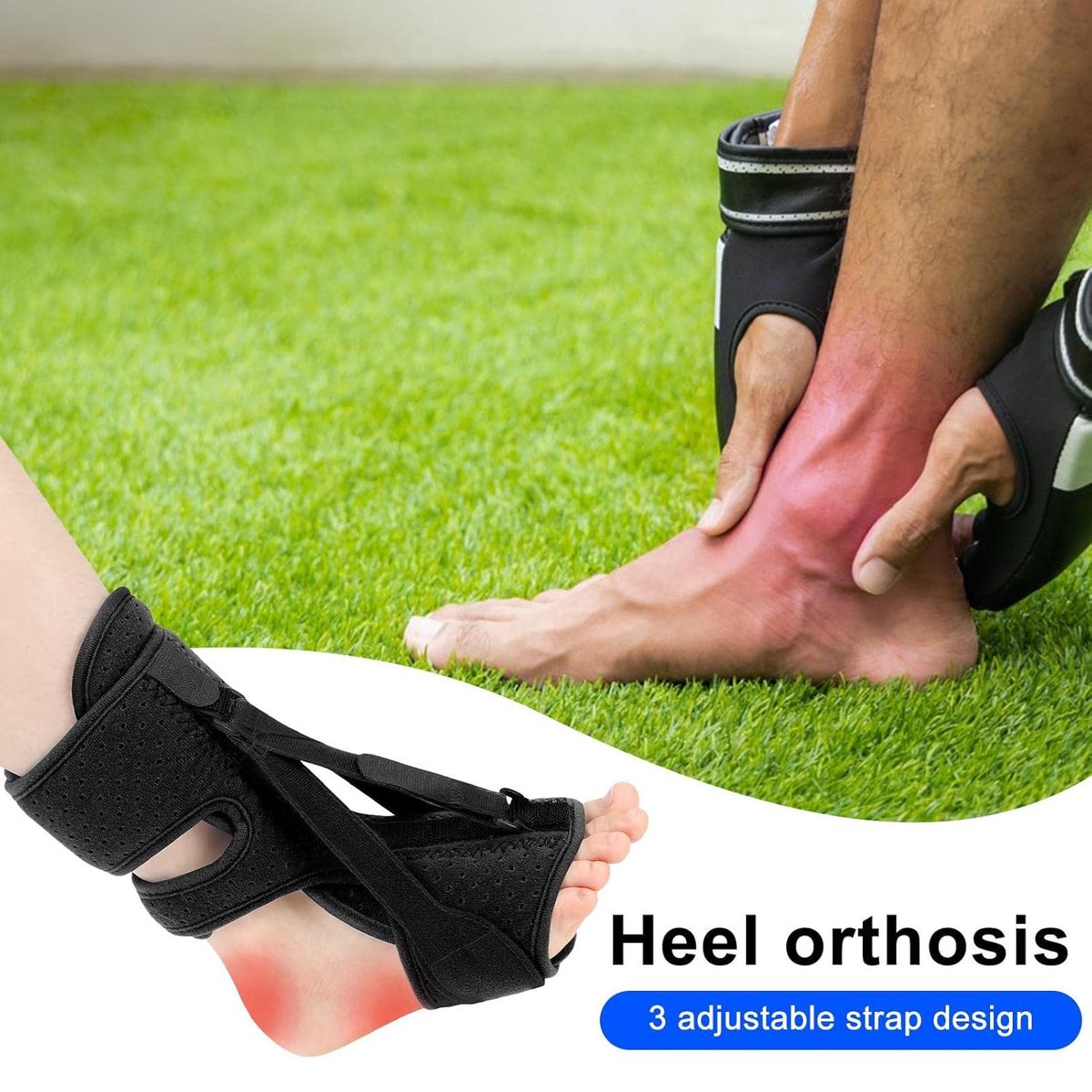 Night splint - Heel spur orthosis - Achilles tendon orthosis - Splint - Strasbourg sock - Achilles tendon - Extra support - Black — image 3