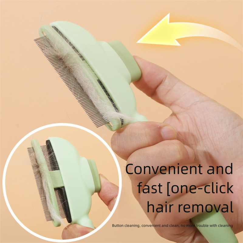 2-Pack Self-Cleaning Pet Grooming Comb with Stainless Steel Teeth, ABS Handle for Dogs and Cats โ Easy Hair Removal & Flea Control โ image 3