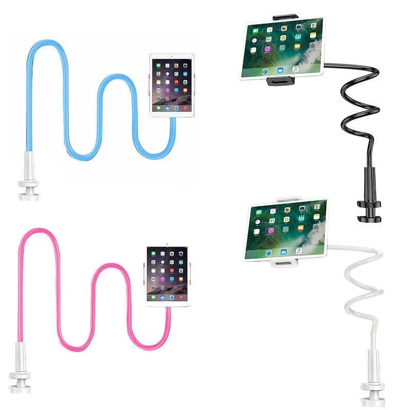 Adjustable Flexible Phone Tablet Holder with Clamp for Bed Desk Mount Use - Blue — image 3