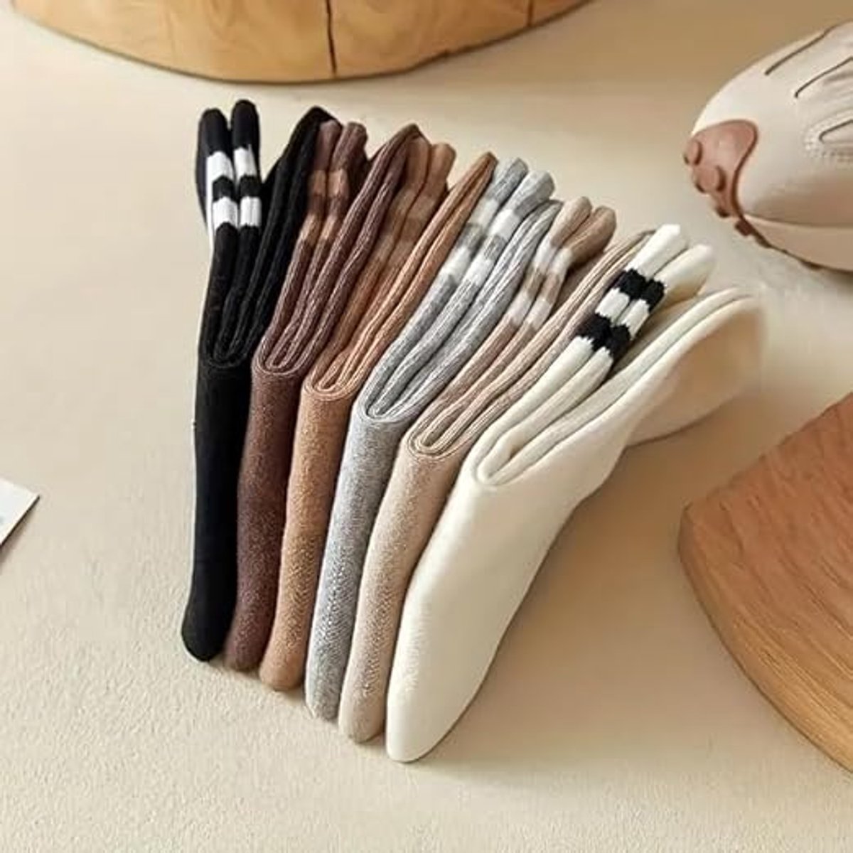 6 pairs - Socks - Cotton Socks - Autumn and winter socks - Comfortable and durable socks - striped socks for women - comfortable cotton leisure socks for women — image 4